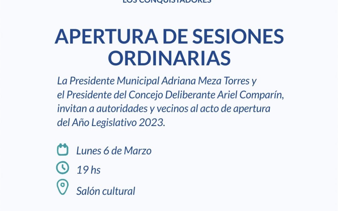 ACTO DE APERTURA SESIONES ORDINARIAS 2023