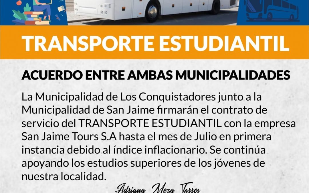 ACUERDO POR TRANSPORTE ESTUDIANTIL