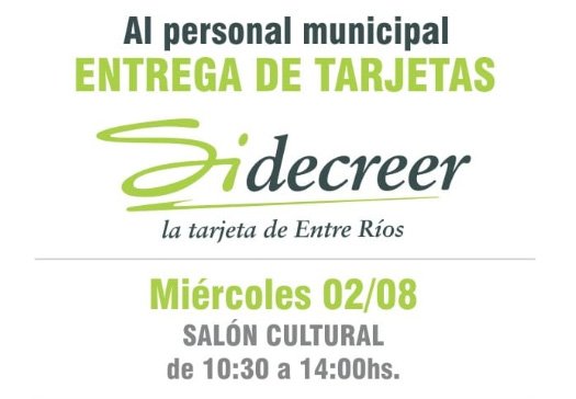 ENTREGA TARJETA SIDECREER