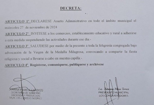 DECRETO ASUETO ADMINISTRATIVO 27 NOVIEMBRE
