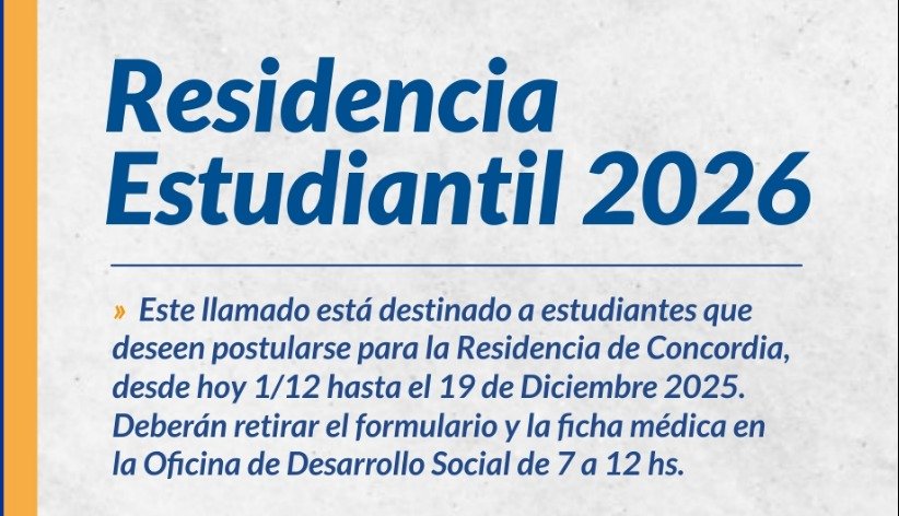 RESIDENCIA ESTUDIANTIL 2026: CONVOCATORIA ABIERTA