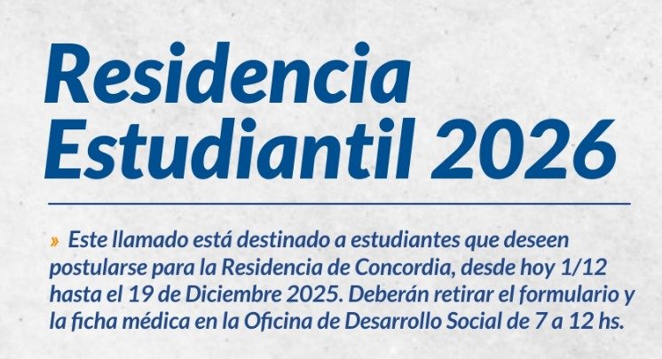 RESIDENCIA ESTUDIANTIL – CONVOCATORIA ABIERTA