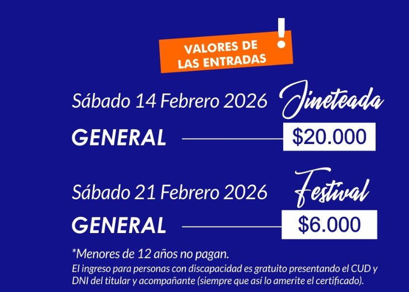 VALORES DE LAS ENTRADAS – LA BAILANTA 2026