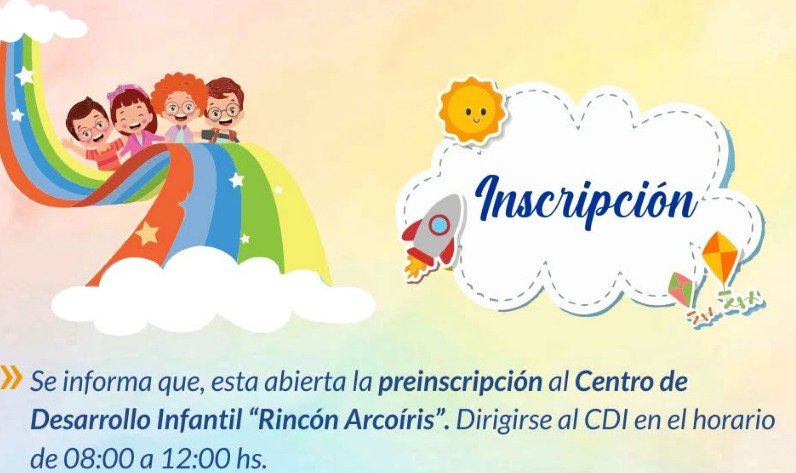Preinscripciones abiertas en el CDI «Rincón Arcoíris»
